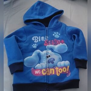 Blue Kids Hoodie with Cartoon Print